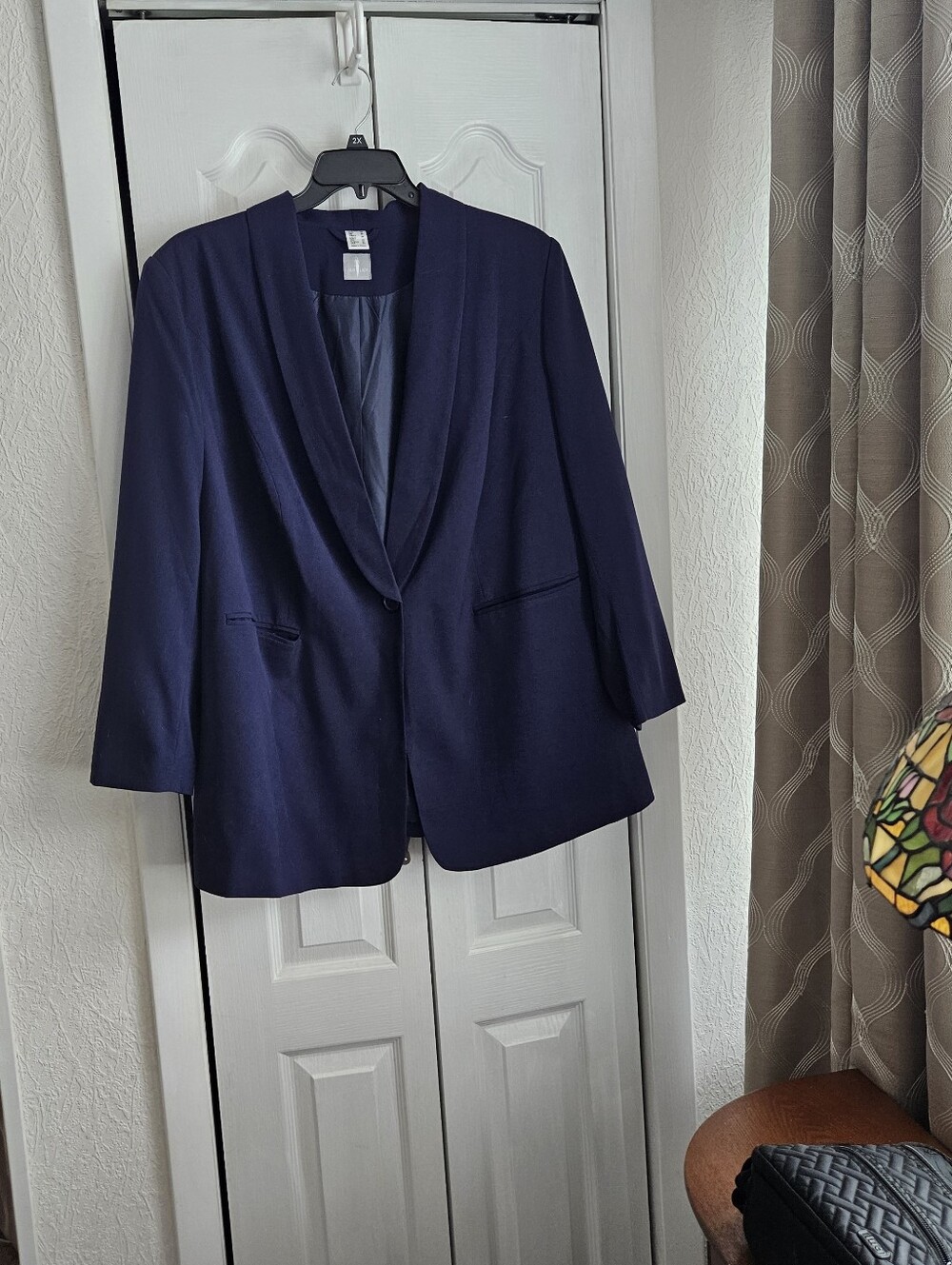 Womens Fair Lady Navy Shawl Collar Blazer - Classic Tailored Sz 22